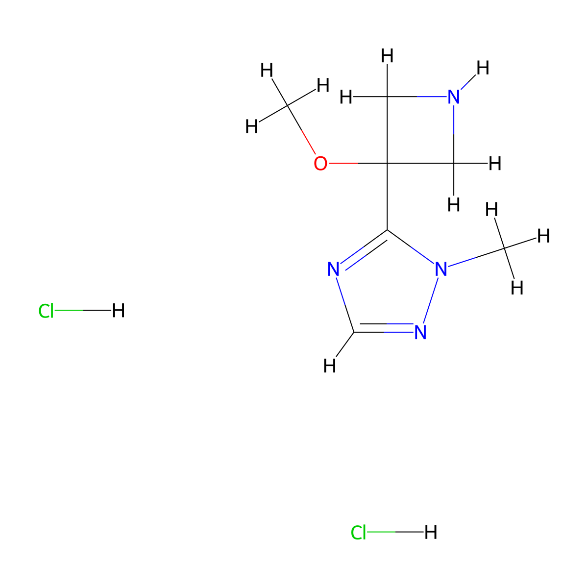 5-(3-methoxyazetidin-3-yl)-1-methyl-1H-1,2,4-triazole dihydrochloride molecular structure, CAS 2228763-29-7