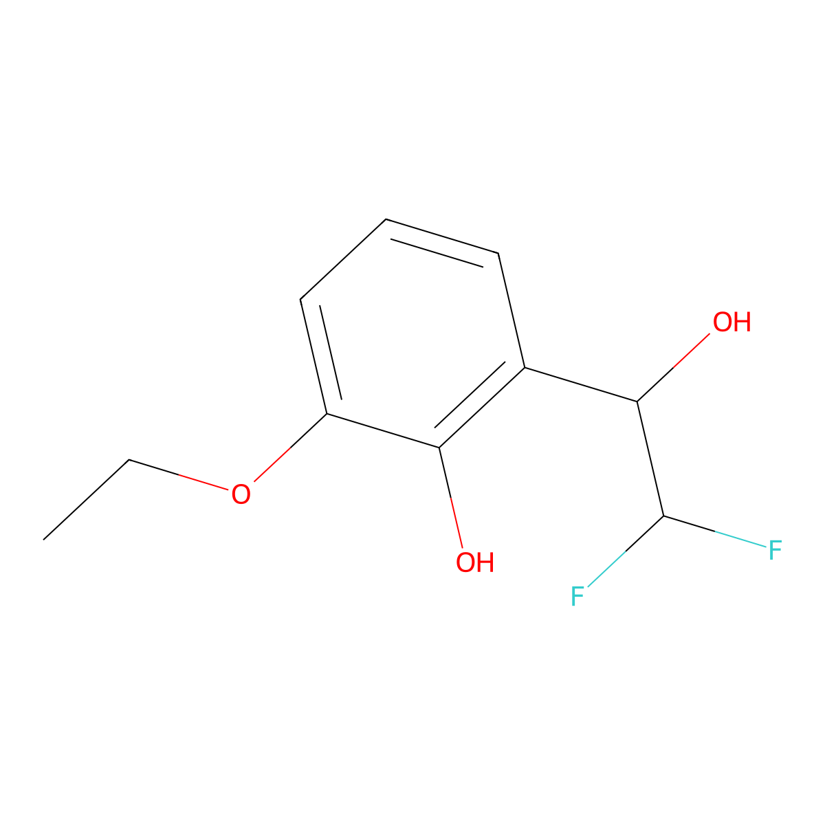2-(2,2-Difluoro-1-hydroxyethyl)-6-ethoxyphenol molecular structure, CAS 2228763-84-4