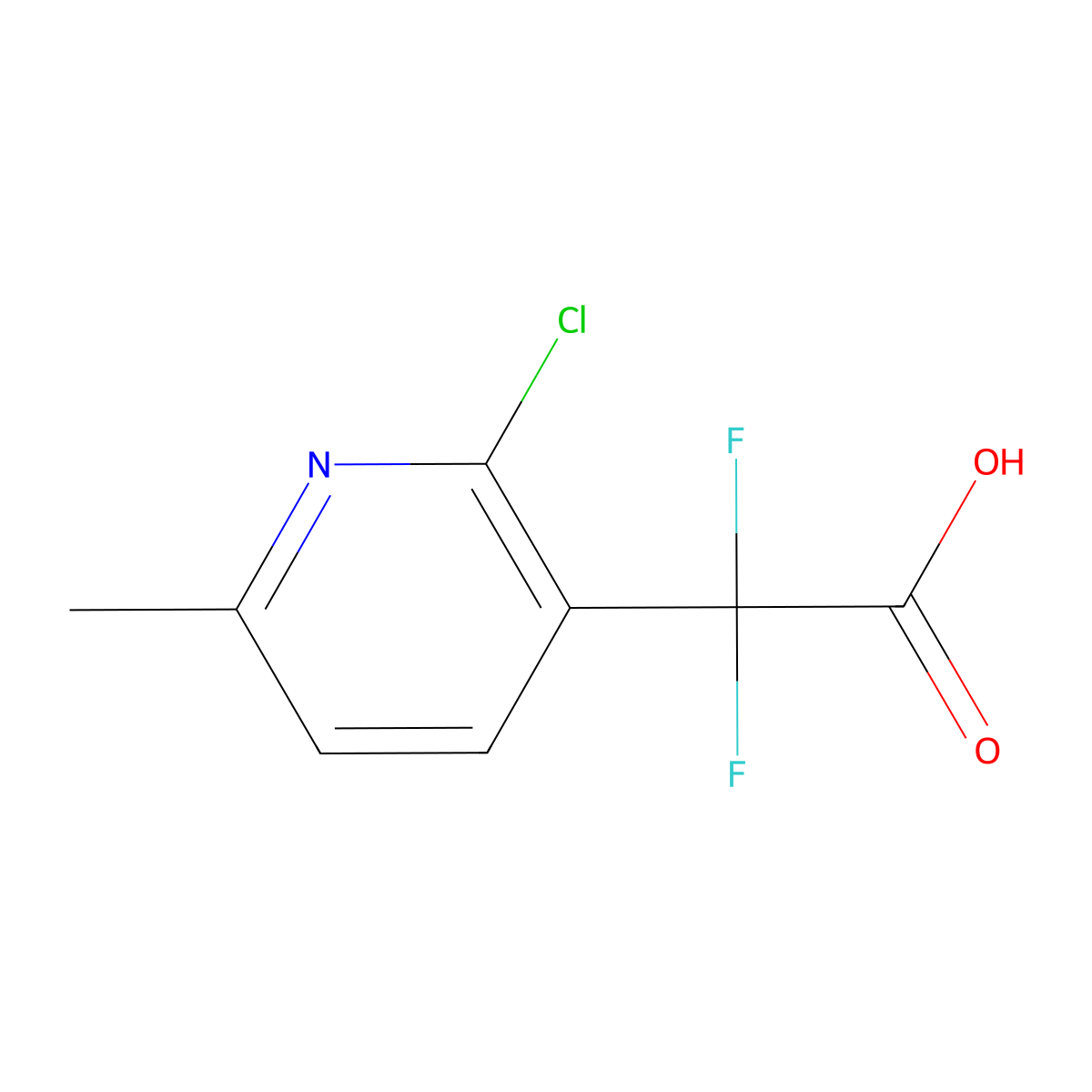 2-(2-Chloro-6-methylpyridin-3-yl)-2,2-difluoroacetic acid molecular structure, CAS 2228766-35-4