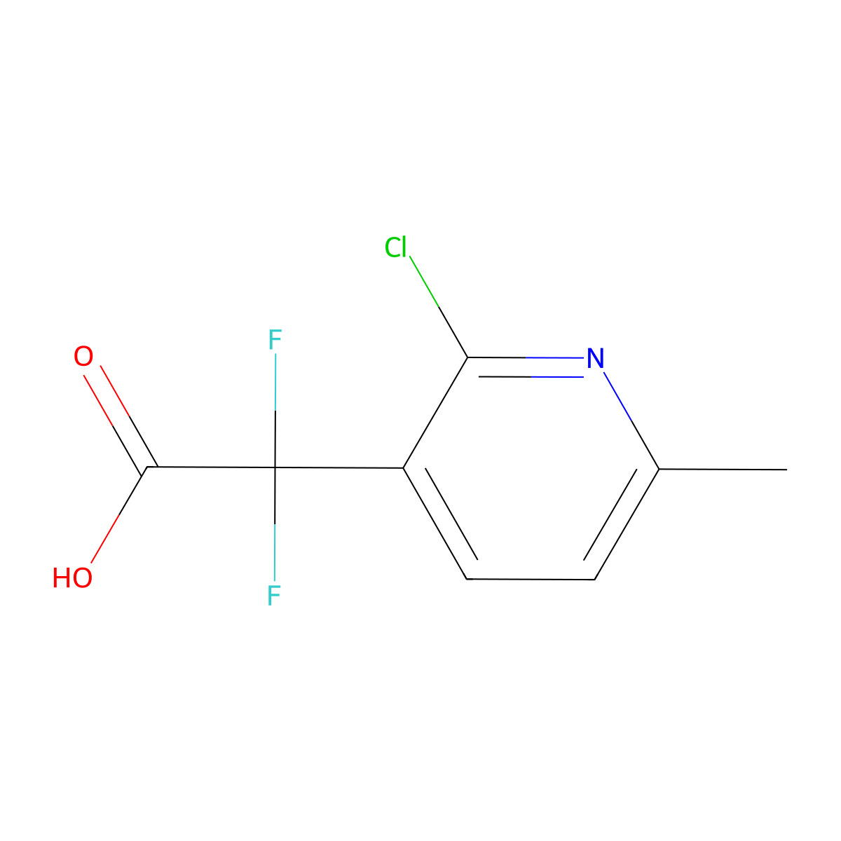 2-(2-Chloro-6-methylpyridin-3-yl)-2,2-difluoroacetic acid molecular structure, CAS 2228766-35-4