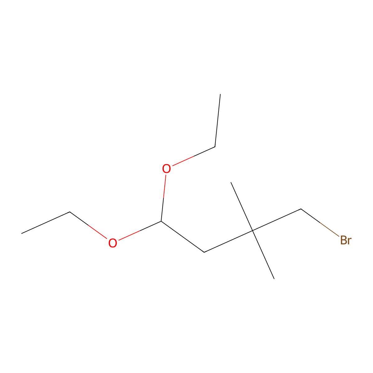 4-Bromo-1,1-diethoxy-3,3-dimethylbutane molecular structure, CAS 2228768-13-4