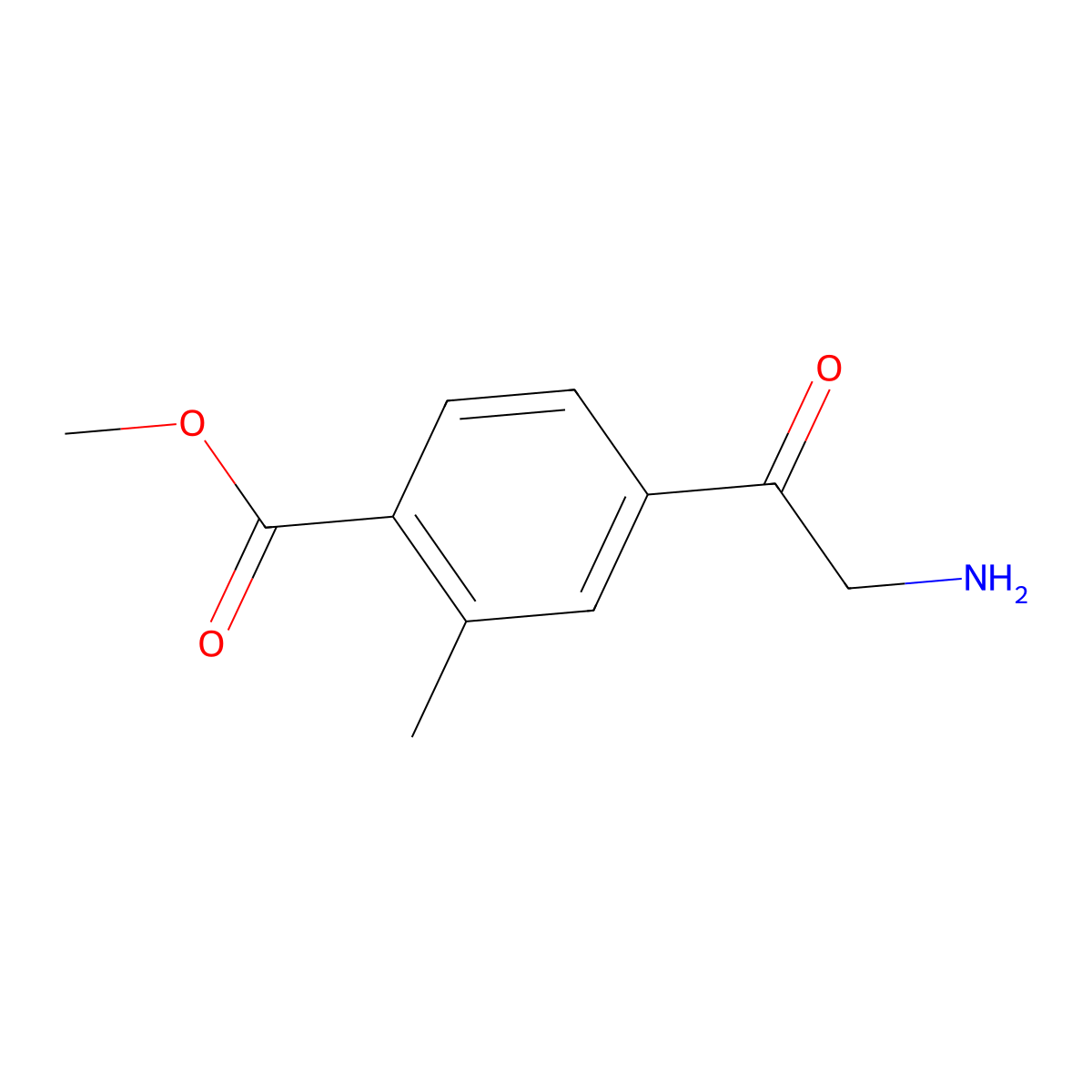 Methyl 4-(2-aminoacetyl)-2-methylbenzoate molecular structure, CAS 2228773-38-2