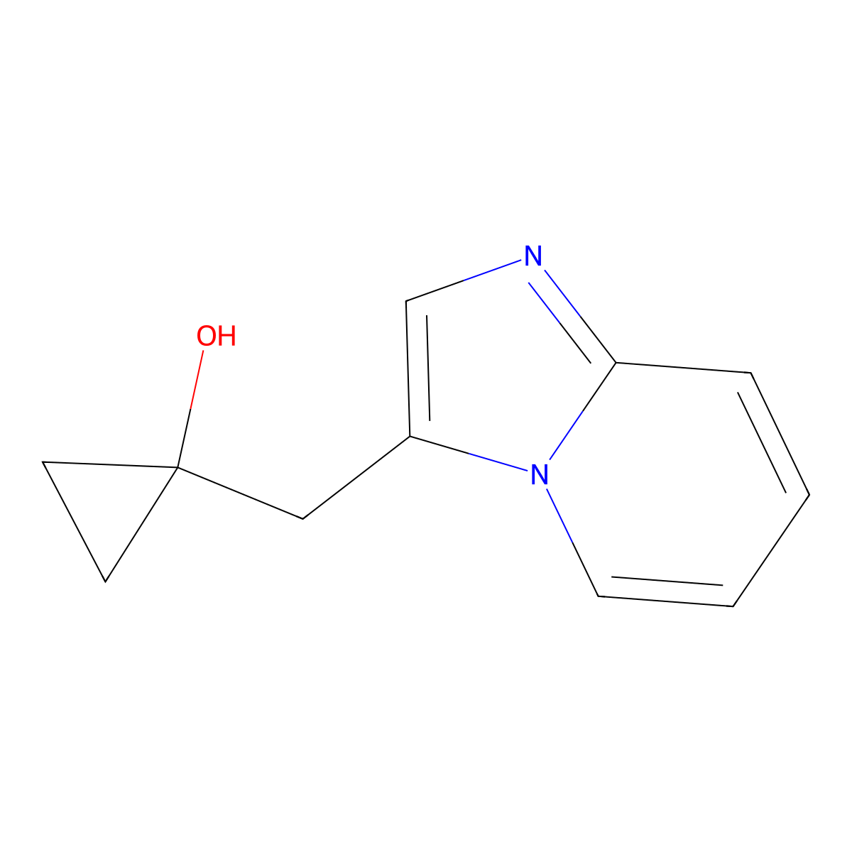 1-({Imidazo[1,2-a]pyridin-3-yl}methyl)cyclopropan-1-ol molecular structure, CAS 2228773-72-4
