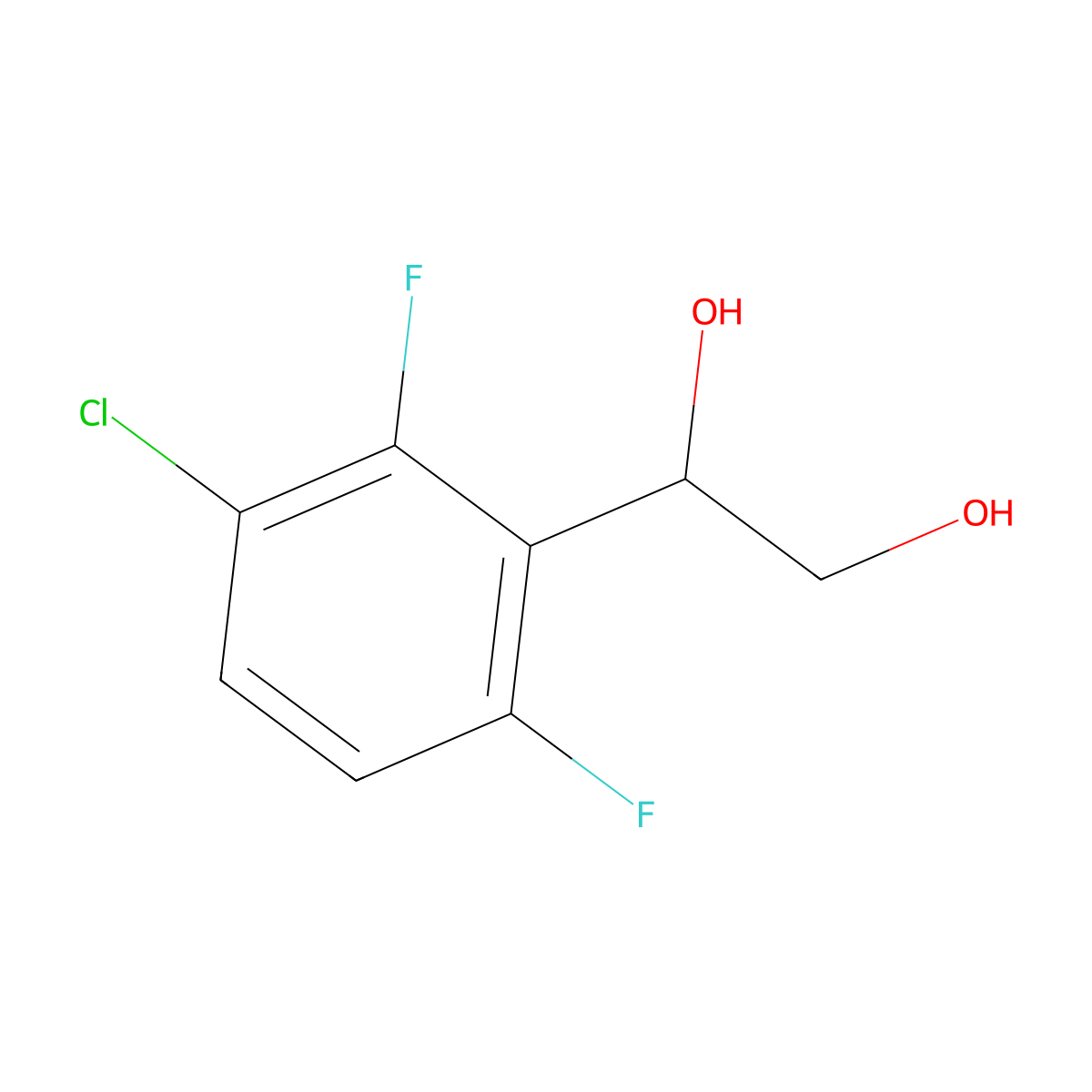 1-(3-Chloro-2,6-difluorophenyl)ethane-1,2-diol molecular structure, CAS 2228774-74-9