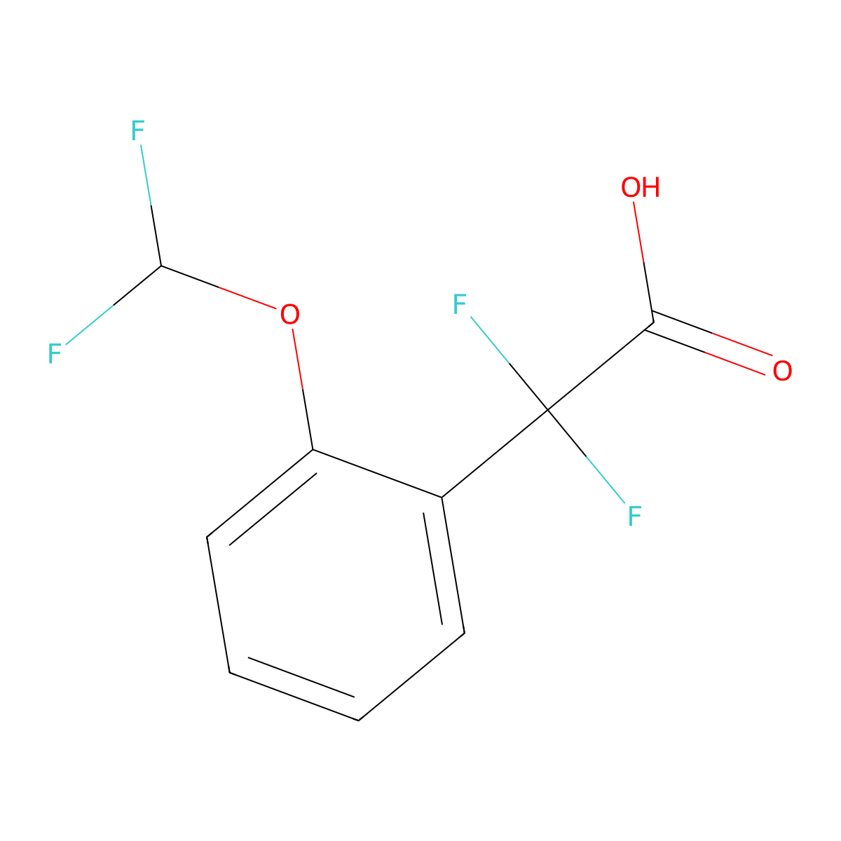 2-[2-(Difluoromethoxy)phenyl]-2,2-difluoroacetic acid molecular structure, CAS 2228776-18-7