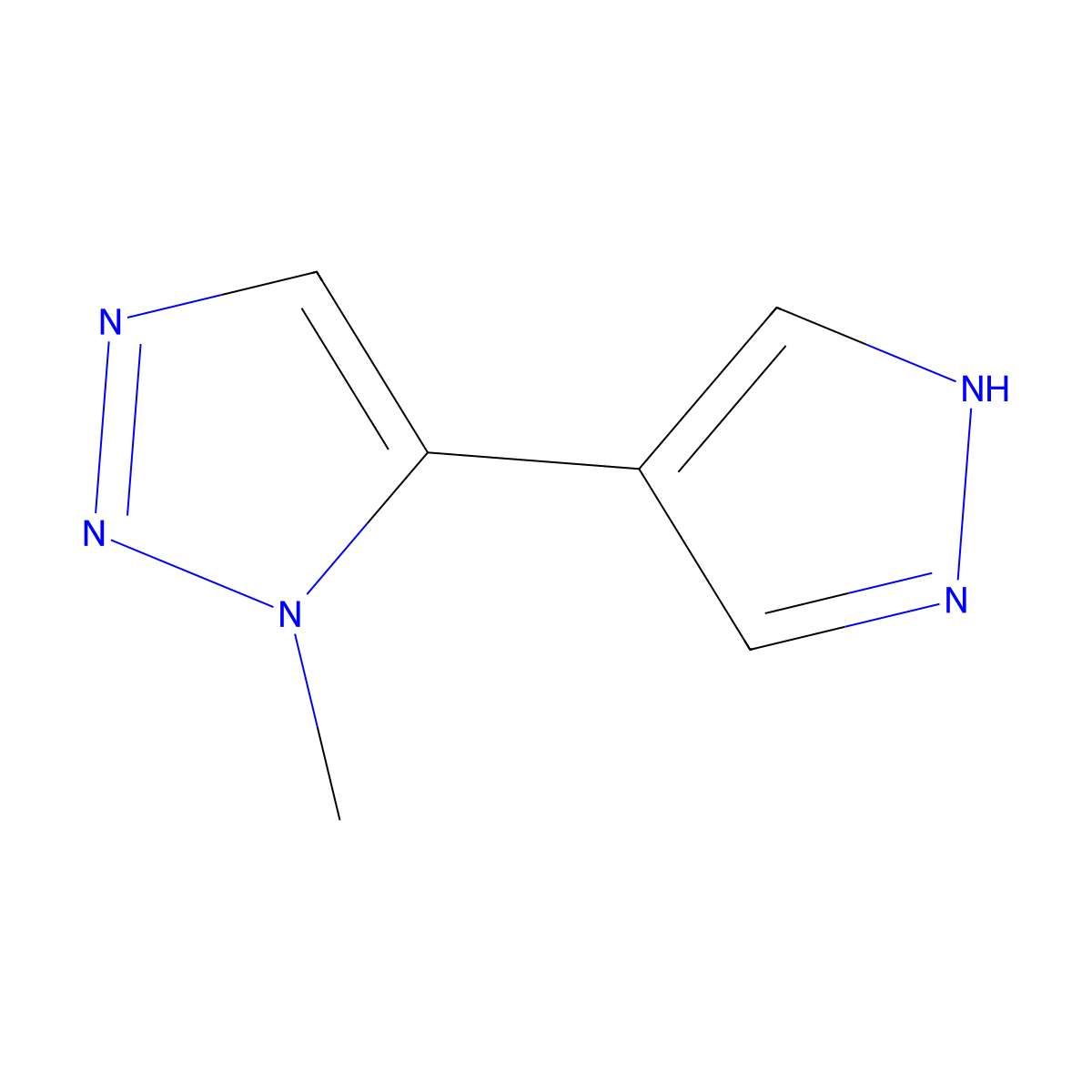 1-methyl-5-(1H-pyrazol-4-yl)-1H-1,2,3-triazole molecular structure, CAS 2228776-75-6
