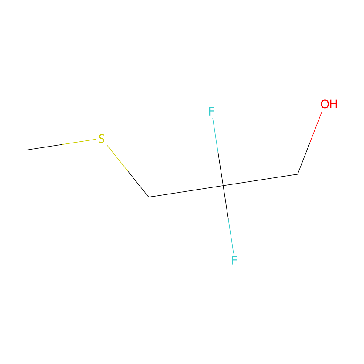 2,2-Difluoro-3-(methylsulfanyl)propan-1-ol molecular structure, CAS 2228776-89-2