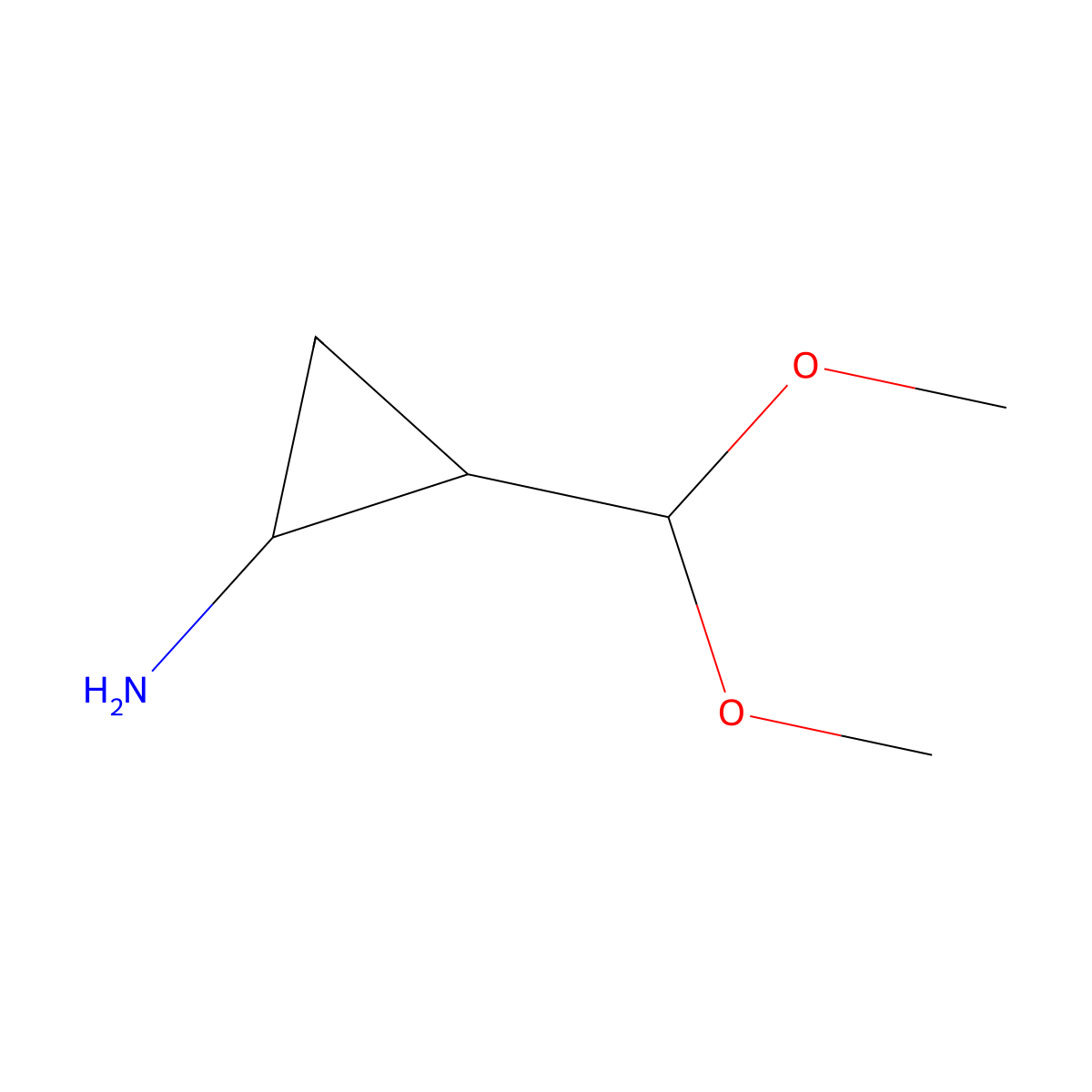 2-(Dimethoxymethyl)cyclopropan-1-amine molecular structure, CAS 2228778-13-8