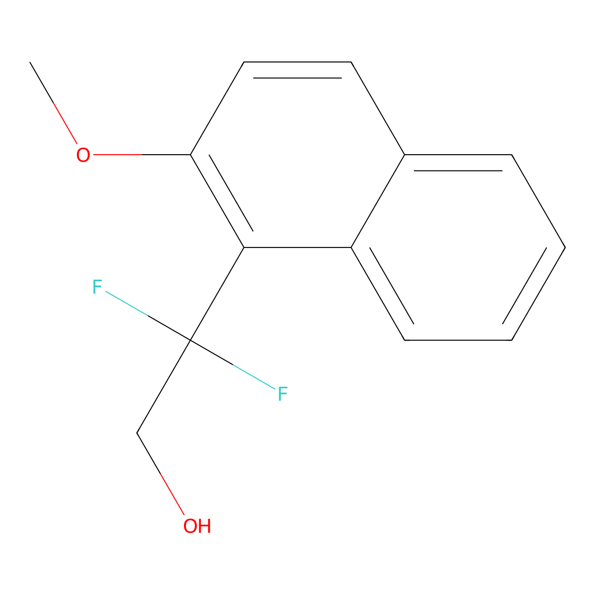 2,2-Difluoro-2-(2-methoxynaphthalen-1-yl)ethan-1-ol molecular structure, CAS 2228779-08-4