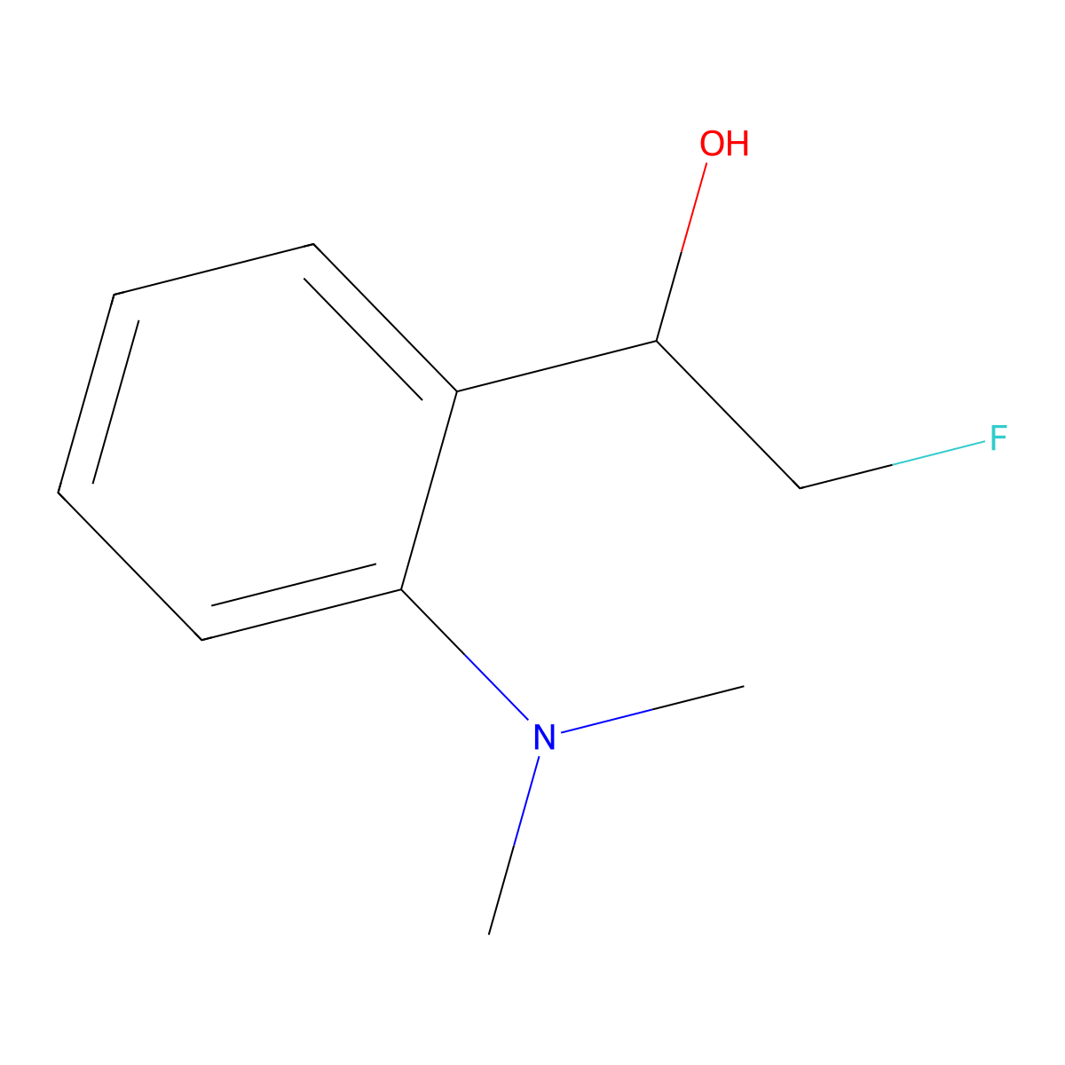 1-[2-(Dimethylamino)phenyl]-2-fluoroethan-1-ol molecular structure, CAS 2228779-41-5