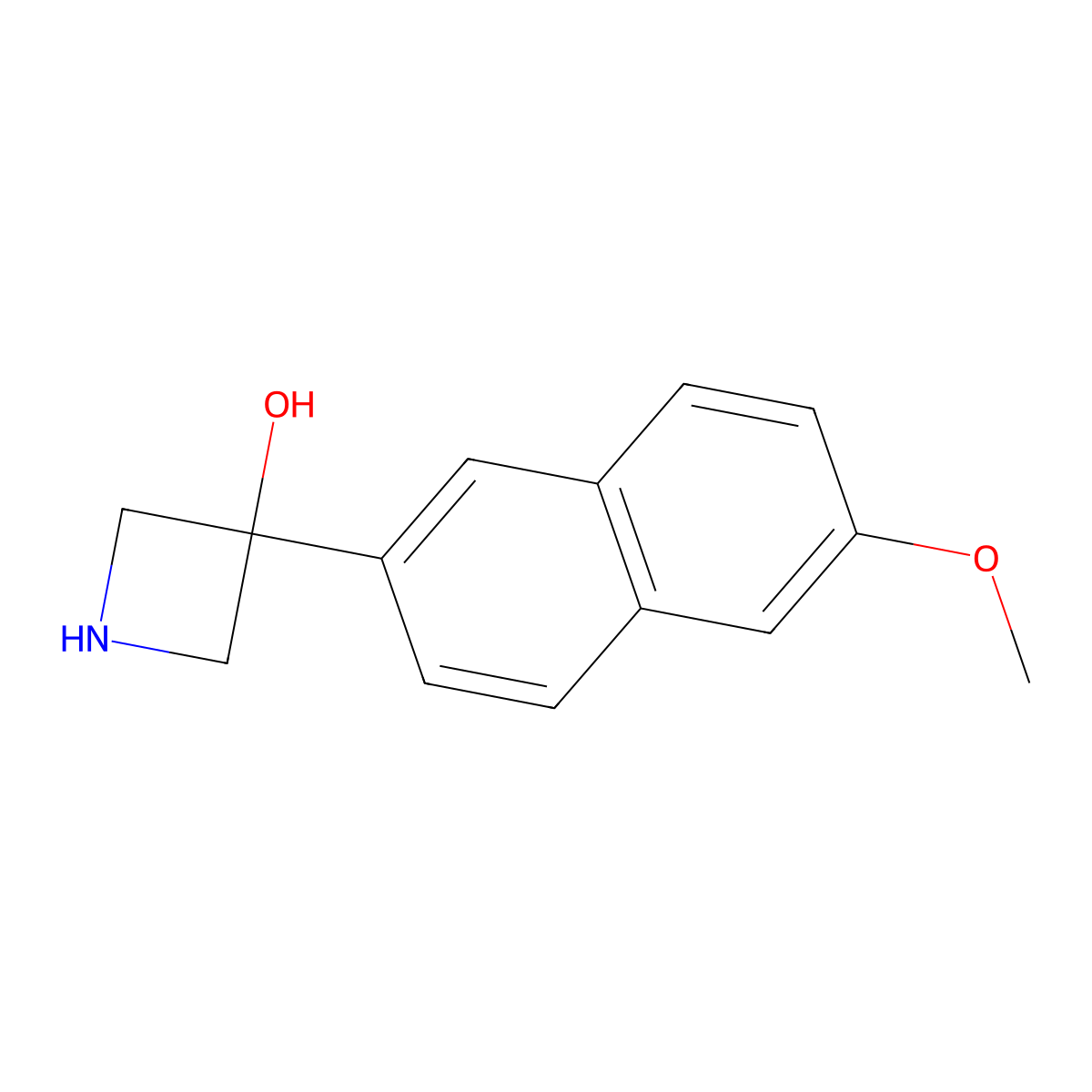 3-(6-Methoxynaphthalen-2-yl)azetidin-3-ol molecular structure, CAS 2228780-93-4