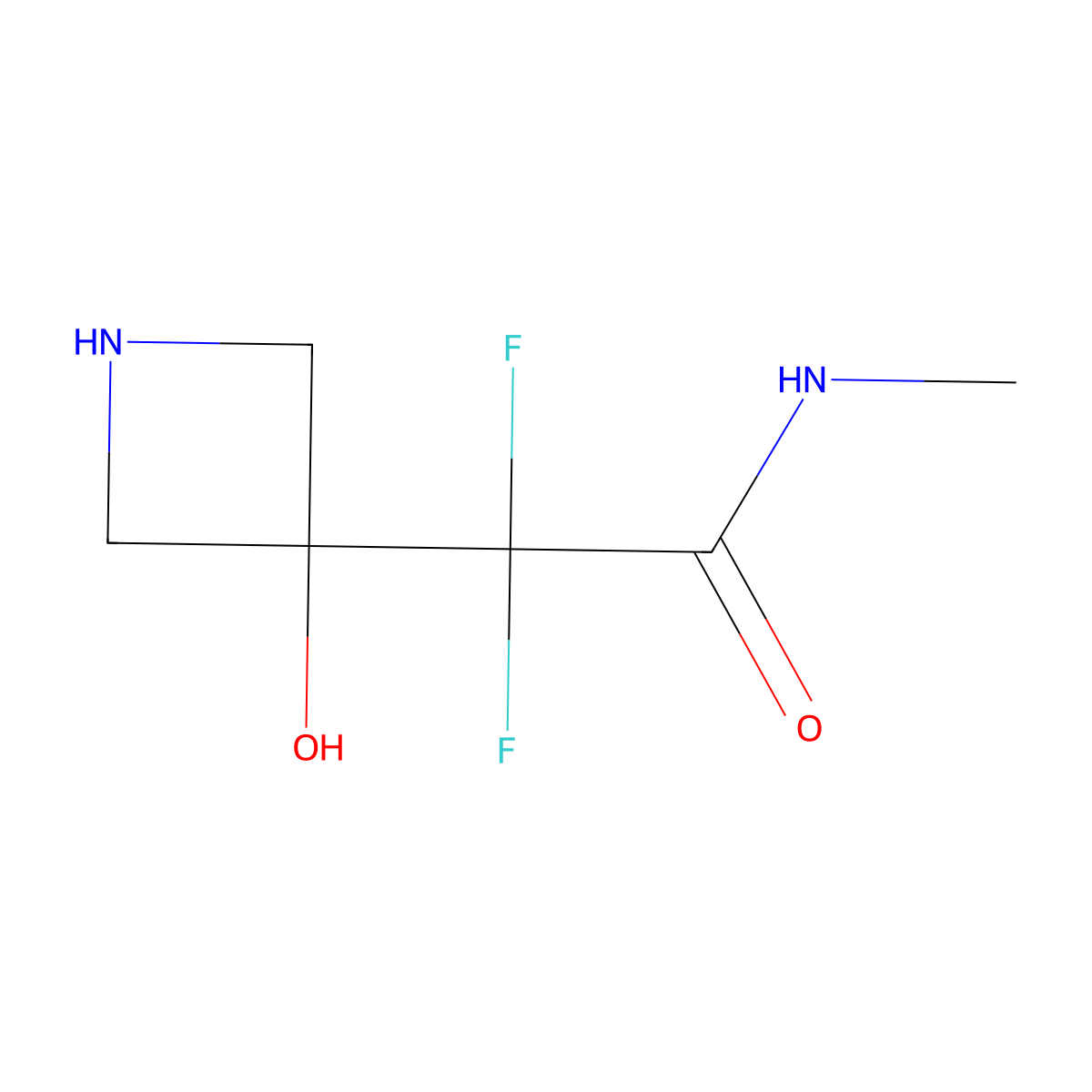 2,2-difluoro-2-(3-hydroxyazetidin-3-yl)-N-methylacetamide molecular structure, CAS 2228782-78-1