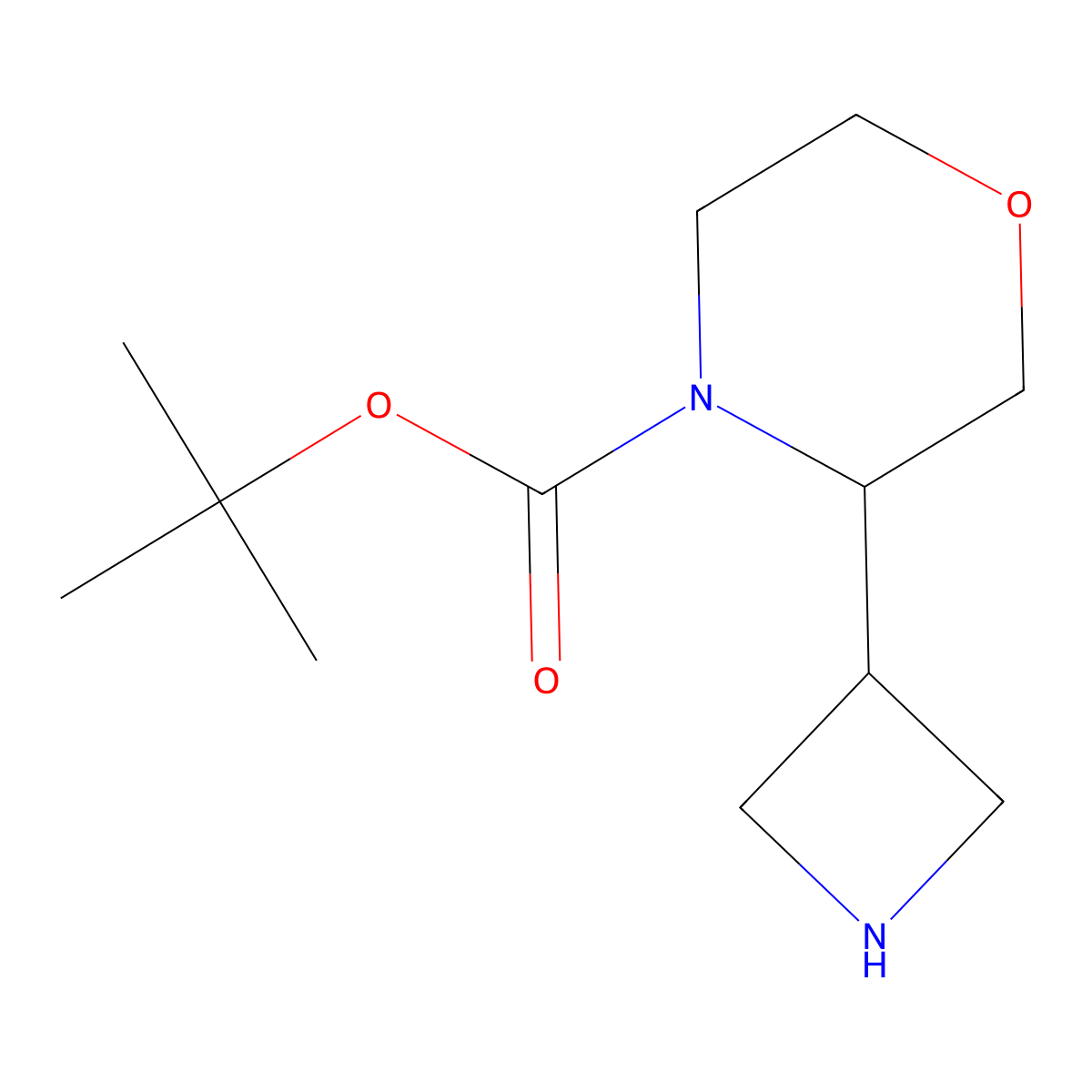 Tert-butyl 3-(azetidin-3-yl)morpholine-4-carboxylate molecular structure, CAS 2228783-08-0