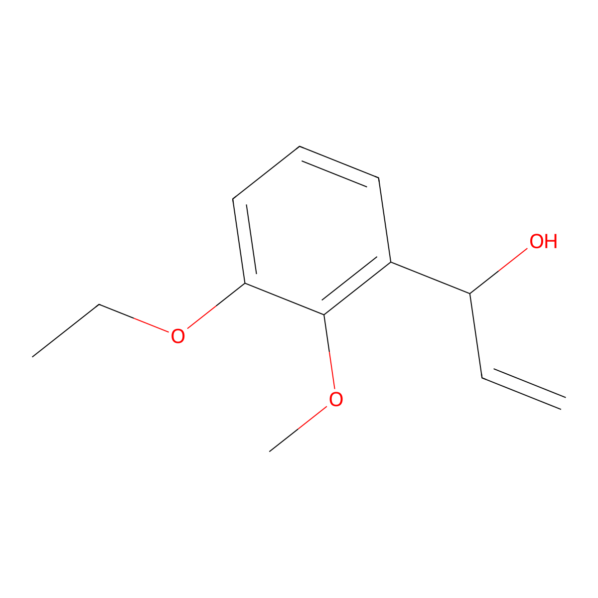 1-(3-Ethoxy-2-methoxyphenyl)prop-2-en-1-ol molecular structure, CAS 2228783-43-3