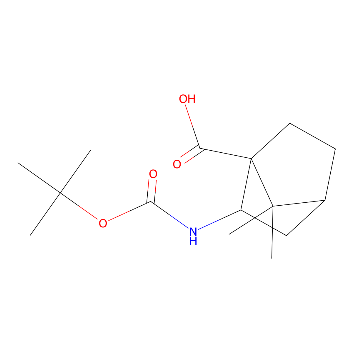 2-{[(Tert-butoxy)carbonyl]amino}-7,7-dimethylbicyclo[2.2.1]heptane-1-carboxylic acid molecular structure, CAS 2228783-95-5