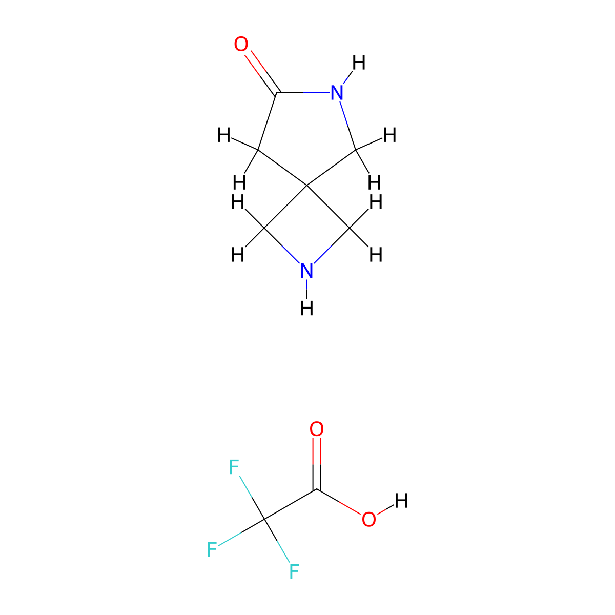 2,6-Diazaspiro[3.4]octan-7-one; trifluoroacetic acid molecular structure, CAS 2228784-02-7