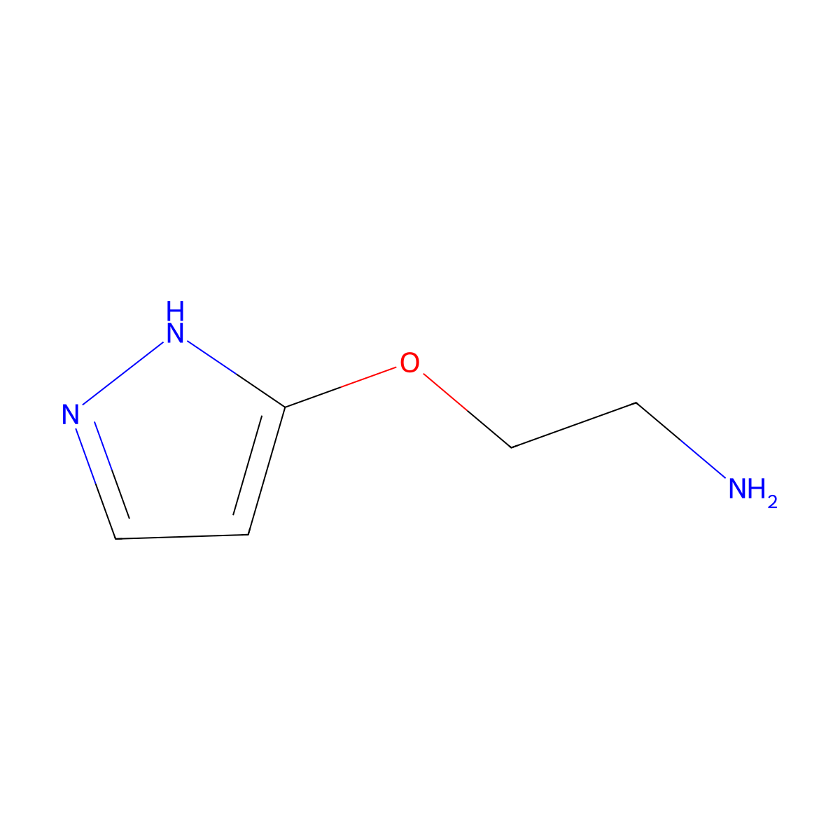 2-(1H-pyrazol-3-yloxy)ethan-1-amine molecular structure, CAS 2228784-46-9