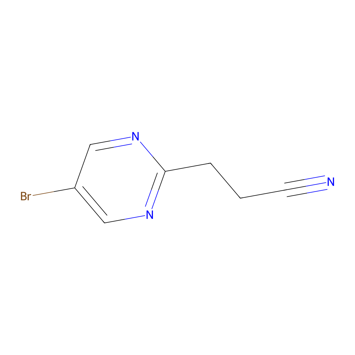 3-(5-Bromopyrimidin-2-yl)propanenitrile molecular structure, CAS 2228784-79-8