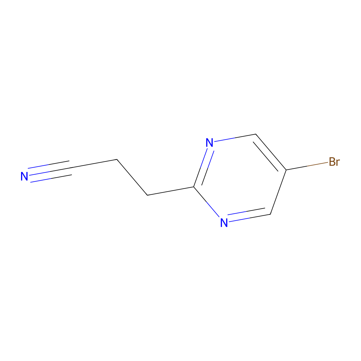 3-(5-Bromopyrimidin-2-yl)propanenitrile molecular structure, CAS 2228784-79-8