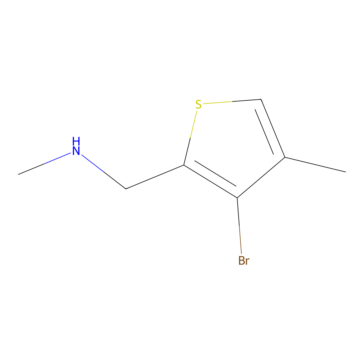 [(3-Bromo-4-methylthiophen-2-yl)methyl](methyl)amine molecular structure, CAS 2228785-05-3