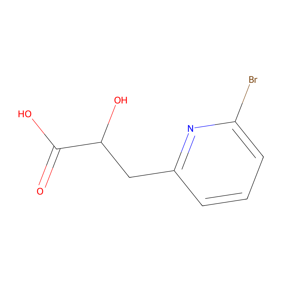 3-(6-Bromopyridin-2-yl)-2-hydroxypropanoic acid molecular structure, CAS 2228785-13-3
