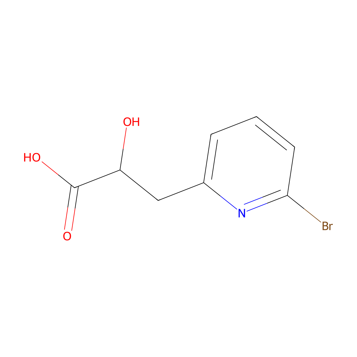 3-(6-Bromopyridin-2-yl)-2-hydroxypropanoic acid molecular structure, CAS 2228785-13-3
