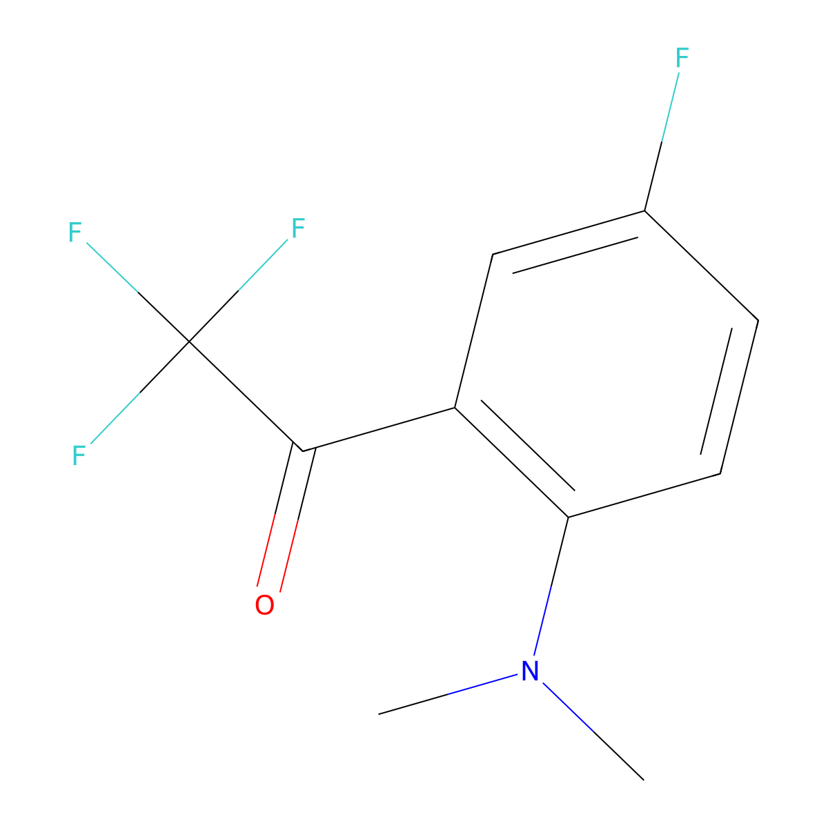 1-[2-(Dimethylamino)-5-fluorophenyl]-2,2,2-trifluoroethan-1-one molecular structure, CAS 2228787-47-9