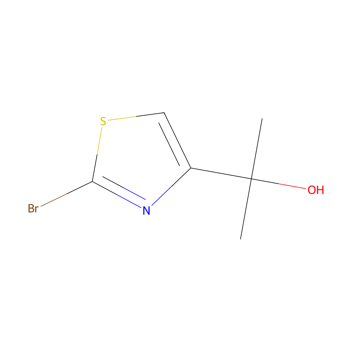 2-(2-Bromo-1,3-thiazol-4-yl)propan-2-ol molecular structure, CAS 2228788-36-9