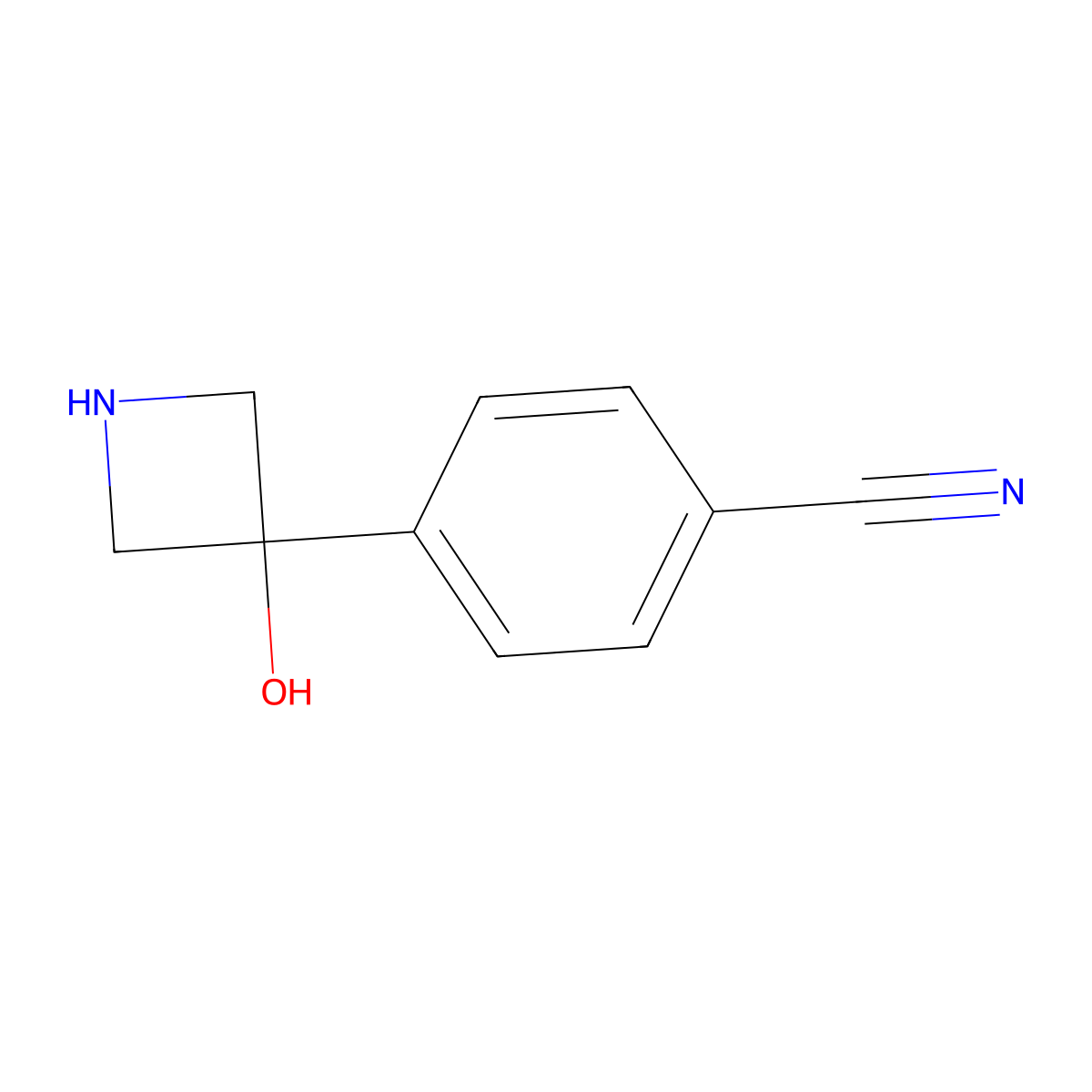 4-(3-Hydroxyazetidin-3-yl)benzonitrile molecular structure, CAS 2228788-61-0