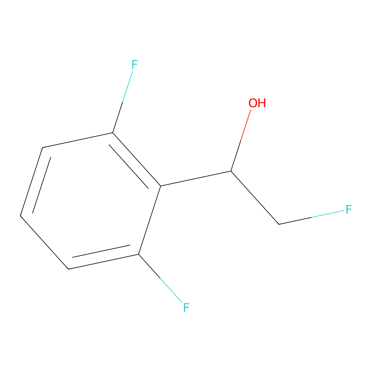 1-(2,6-Difluorophenyl)-2-fluoroethan-1-ol molecular structure, CAS 2228788-63-2