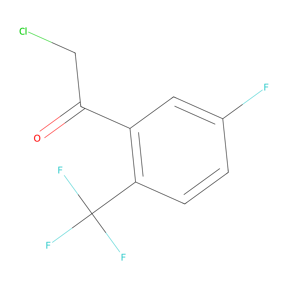 2-Chloro-1-[5-fluoro-2-(trifluoromethyl)phenyl]ethan-1-one molecular structure, CAS 2228788-67-6