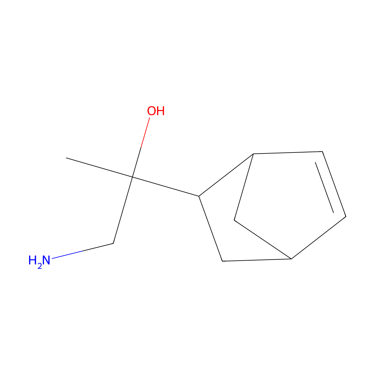 1-Amino-2-(bicyclo(2.2.1)hept-5-en-2-yl)propan-2-ol molecular structure, CAS 2228790-31-4