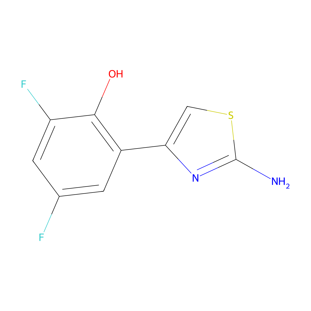 2-(2-Amino-1,3-thiazol-4-yl)-4,6-difluorophenol molecular structure, CAS 2228790-85-8