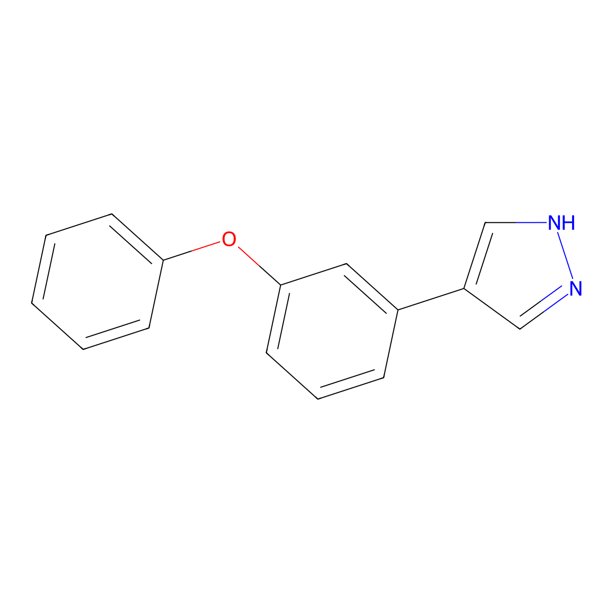 4-(3-phenoxyphenyl)-1H-pyrazole molecular structure, CAS 2228791-96-4