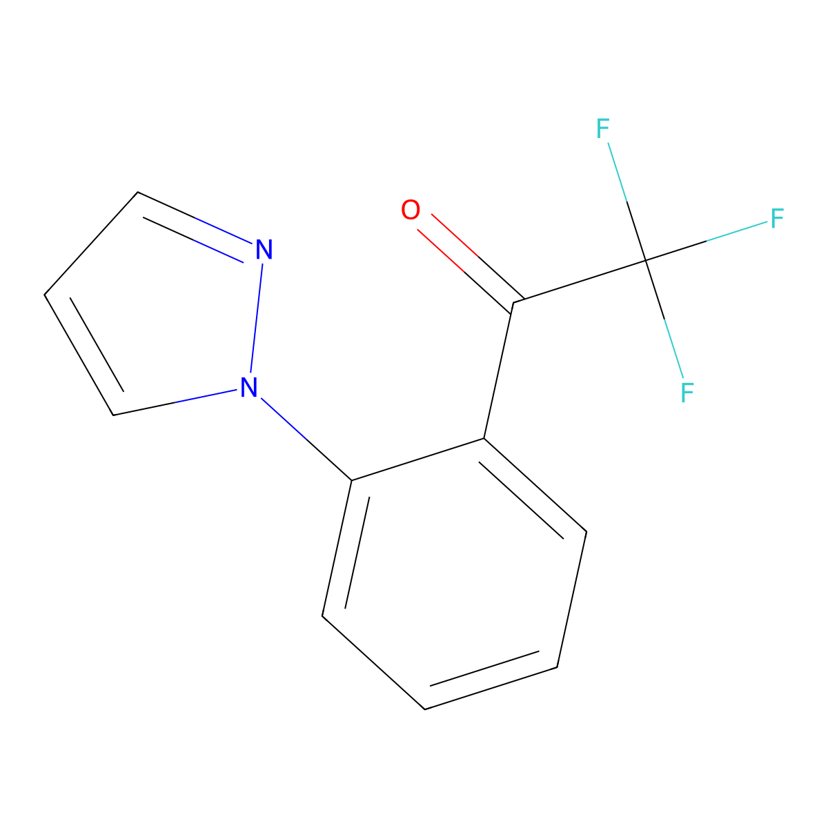 2,2,2-trifluoro-1-[2-(1H-pyrazol-1-yl)phenyl]ethan-1-one molecular structure, CAS 2228792-13-8
