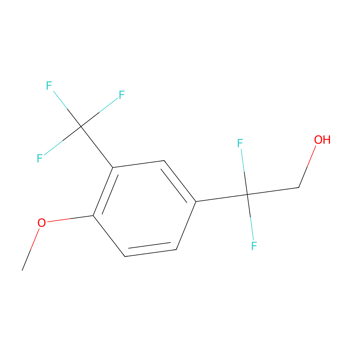 2,2-Difluoro-2-[4-methoxy-3-(trifluoromethyl)phenyl]ethan-1-ol molecular structure, CAS 2228793-91-5
