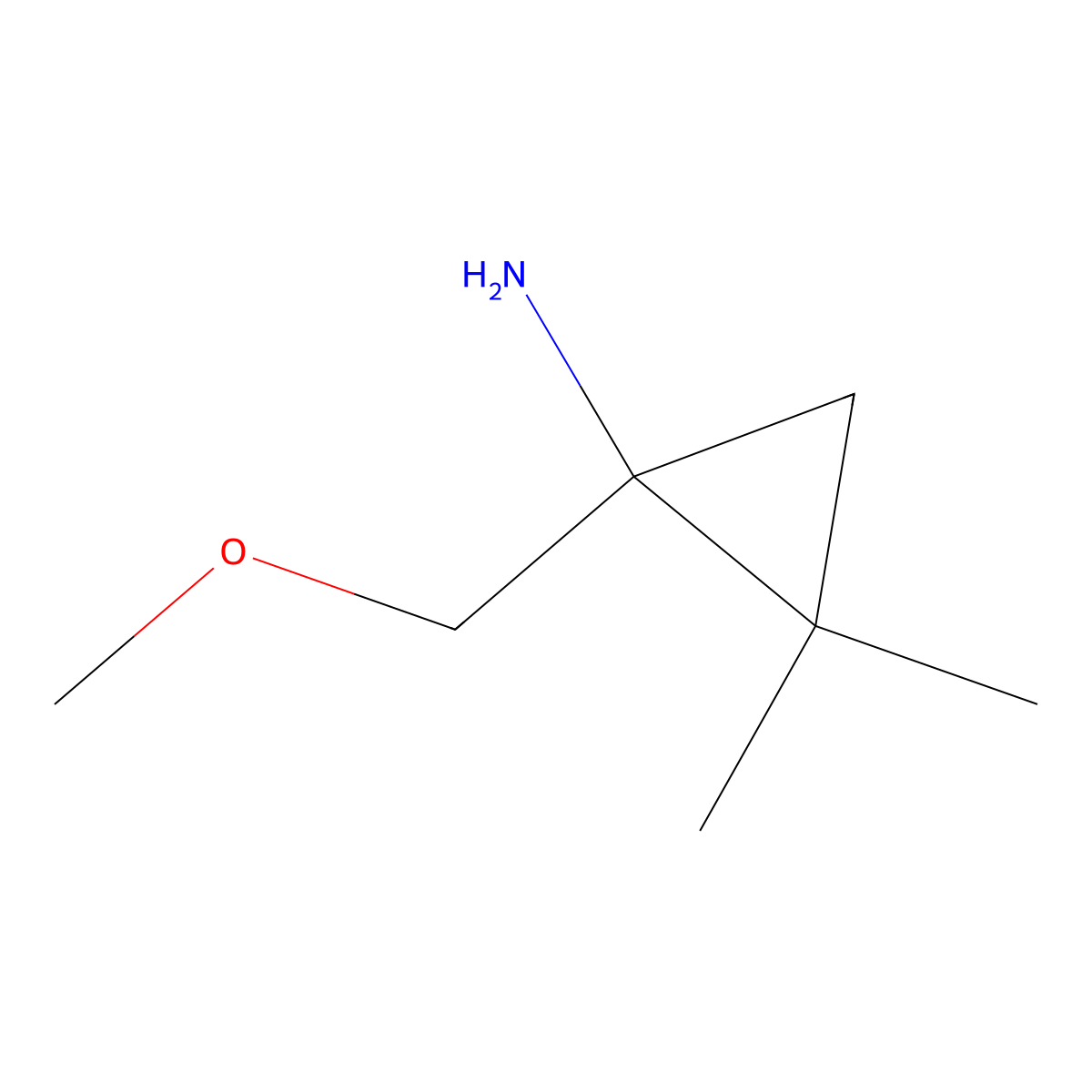 1-(Methoxymethyl)-2,2-dimethylcyclopropan-1-amine molecular structure, CAS 2228797-12-2