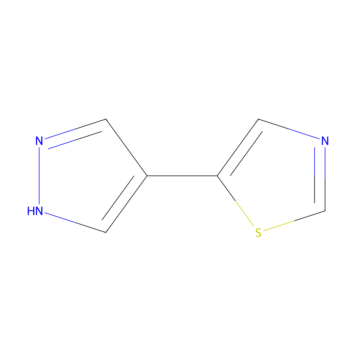 5-(1H-pyrazol-4-yl)-1,3-thiazole molecular structure, CAS 2228797-18-8