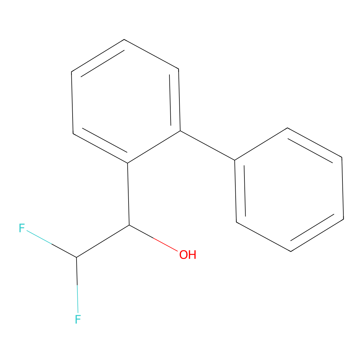 2,2-Difluoro-1-(2-phenylphenyl)ethan-1-ol molecular structure, CAS 2228797-30-4