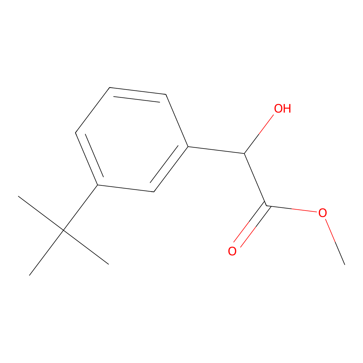 Methyl 2-(3-tert-butylphenyl)-2-hydroxyacetate molecular structure, CAS 2228798-74-9