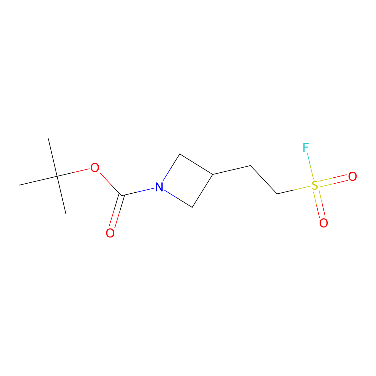 Tert-butyl 3-[2-(fluorosulfonyl)ethyl]azetidine-1-carboxylate molecular structure, CAS 2228799-34-4