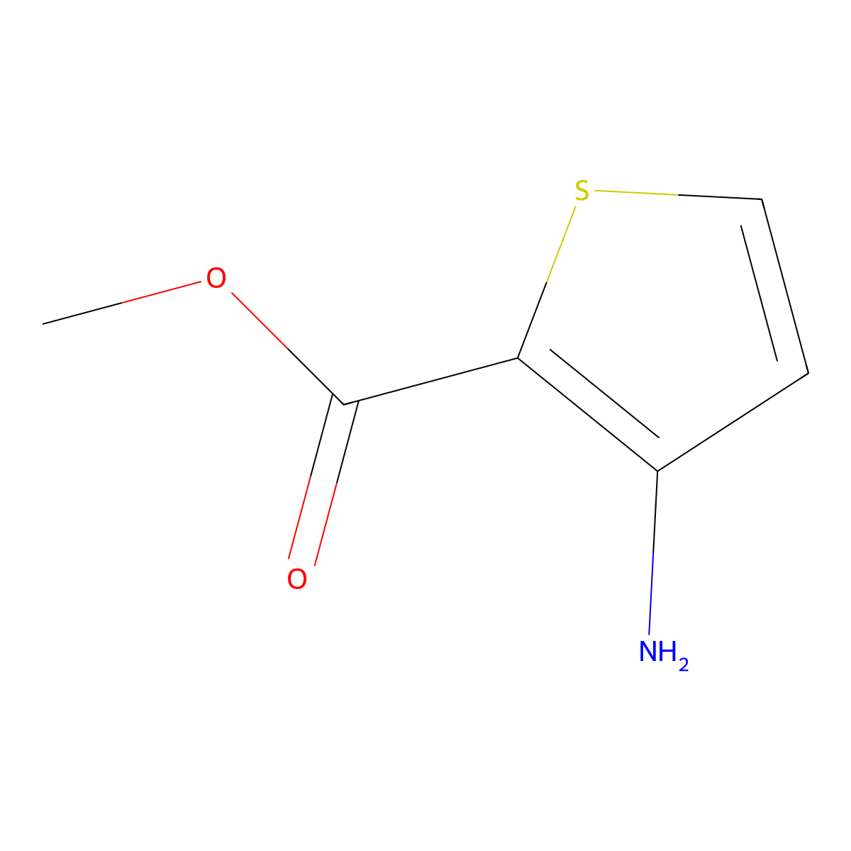 Methyl 3-amino-2-thiophenecarboxylate molecular structure, CAS 22288-78-4