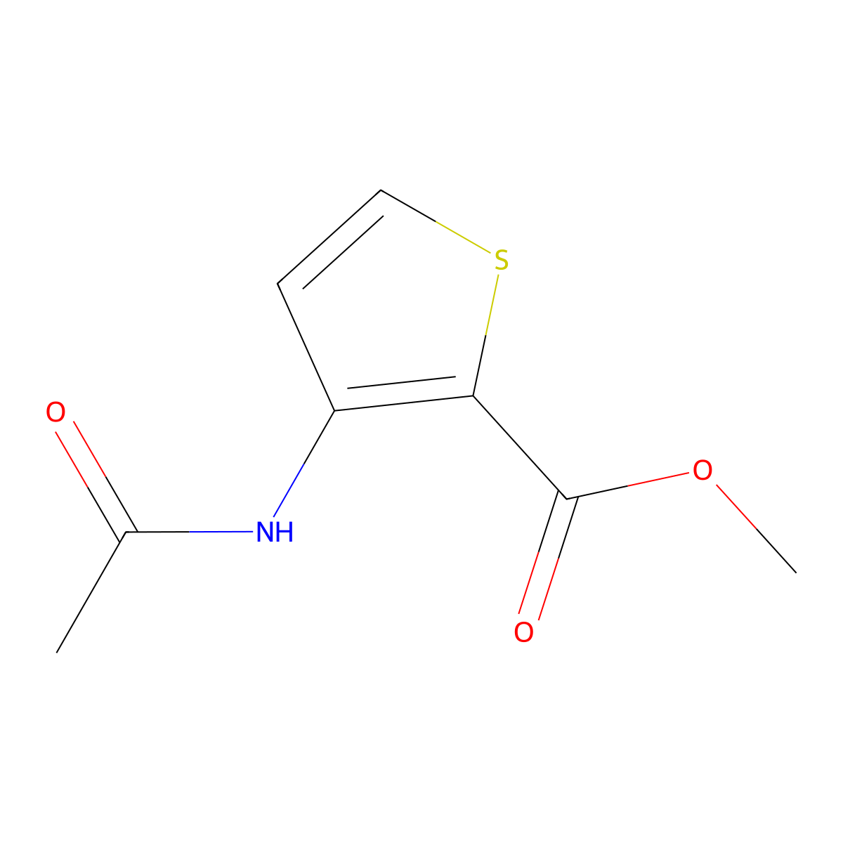 Methyl 3-acetamidothiophene-2-carboxylate molecular structure, CAS 22288-79-5
