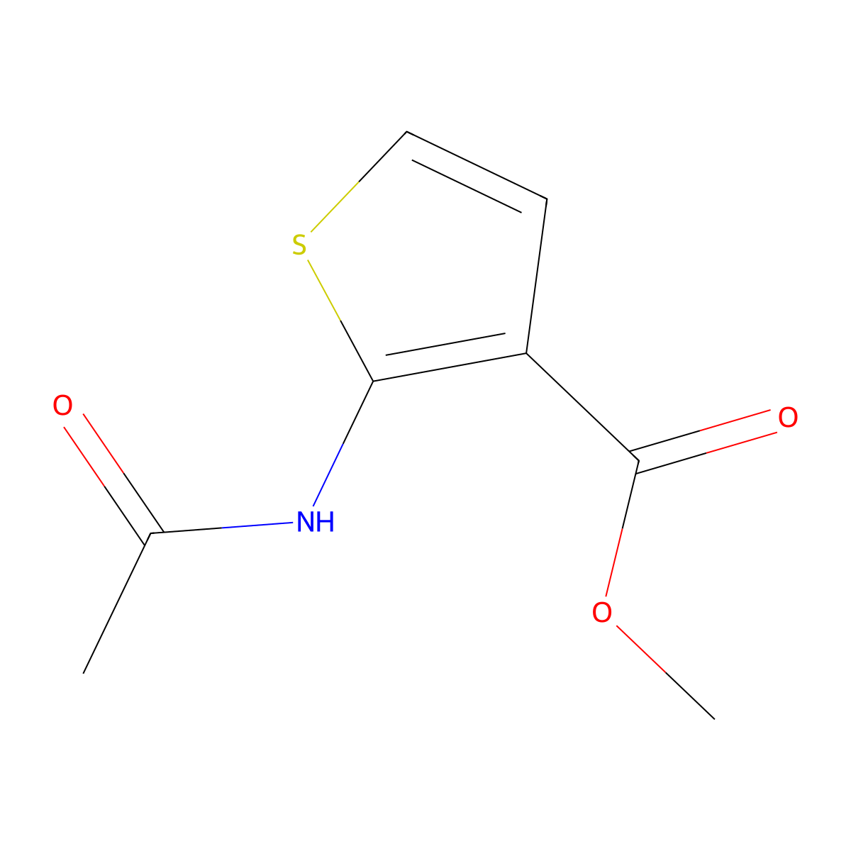 Methyl 2-acetamidothiophene-3-carboxylate molecular structure, CAS 22288-81-9
