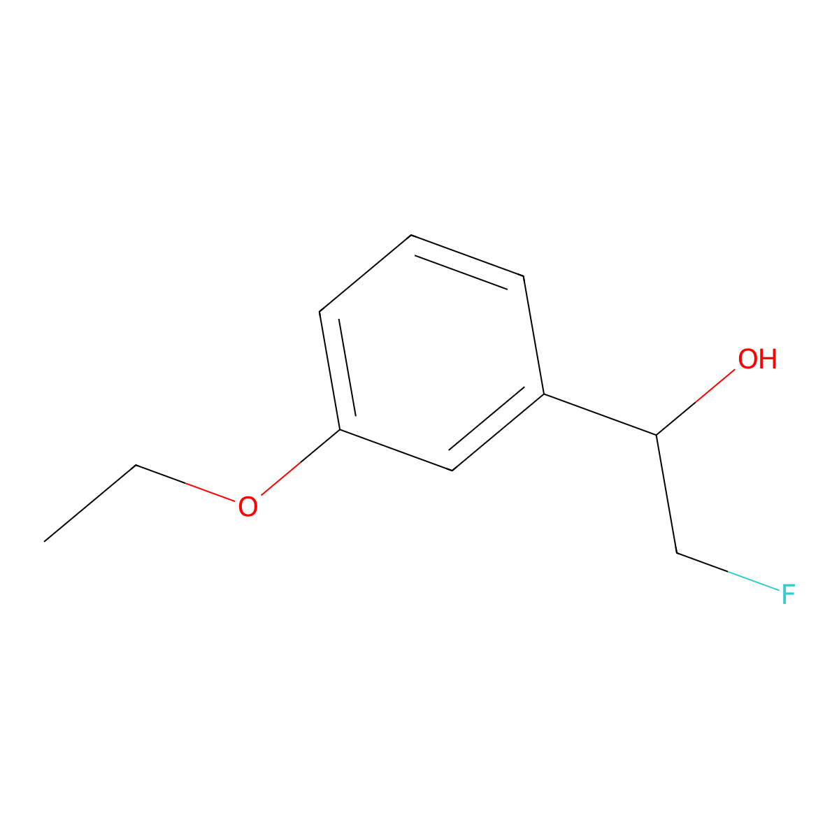 1-(3-Ethoxyphenyl)-2-fluoroethan-1-ol molecular structure, CAS 2228800-01-7