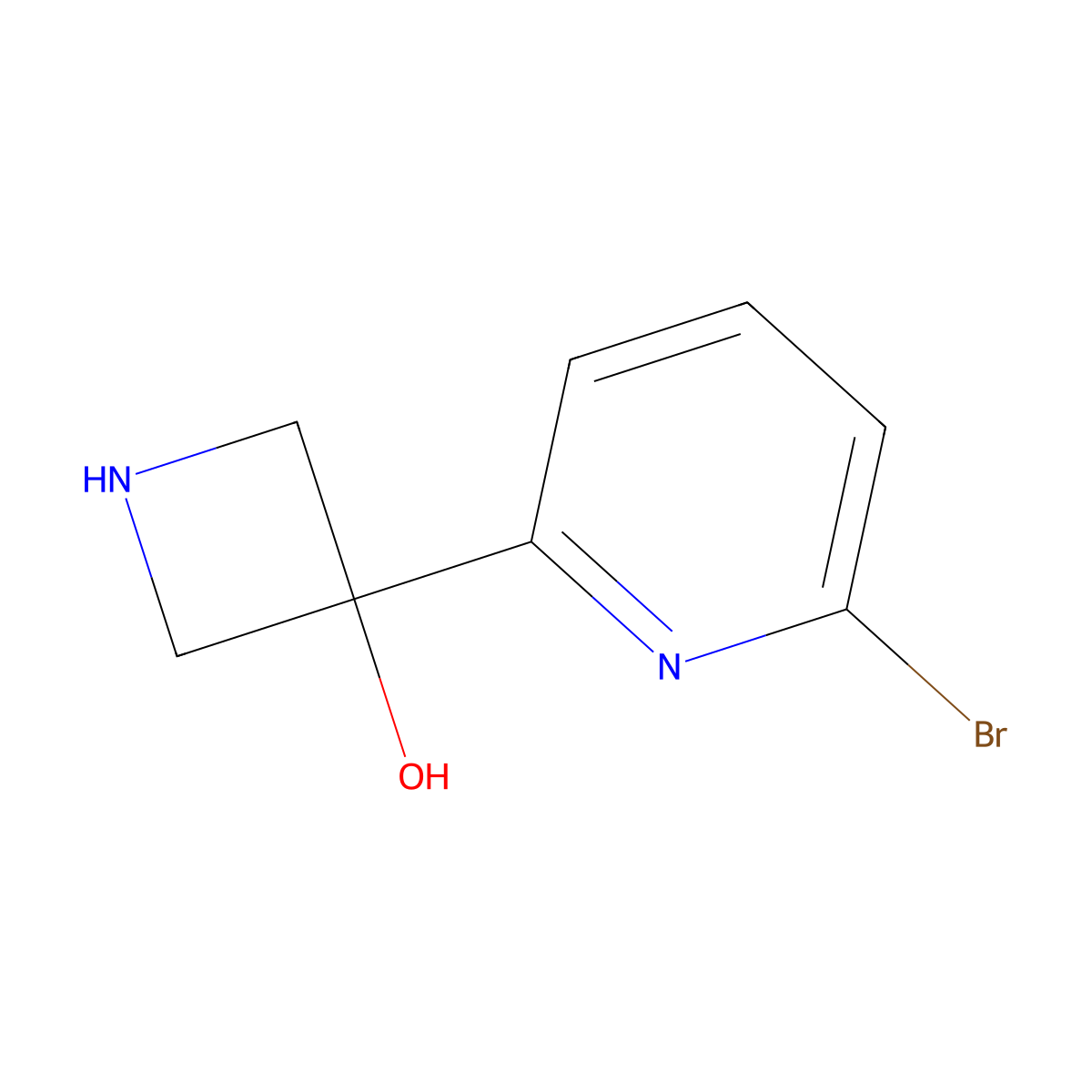 3-(6-Bromopyridin-2-yl)azetidin-3-ol molecular structure, CAS 2228800-79-9