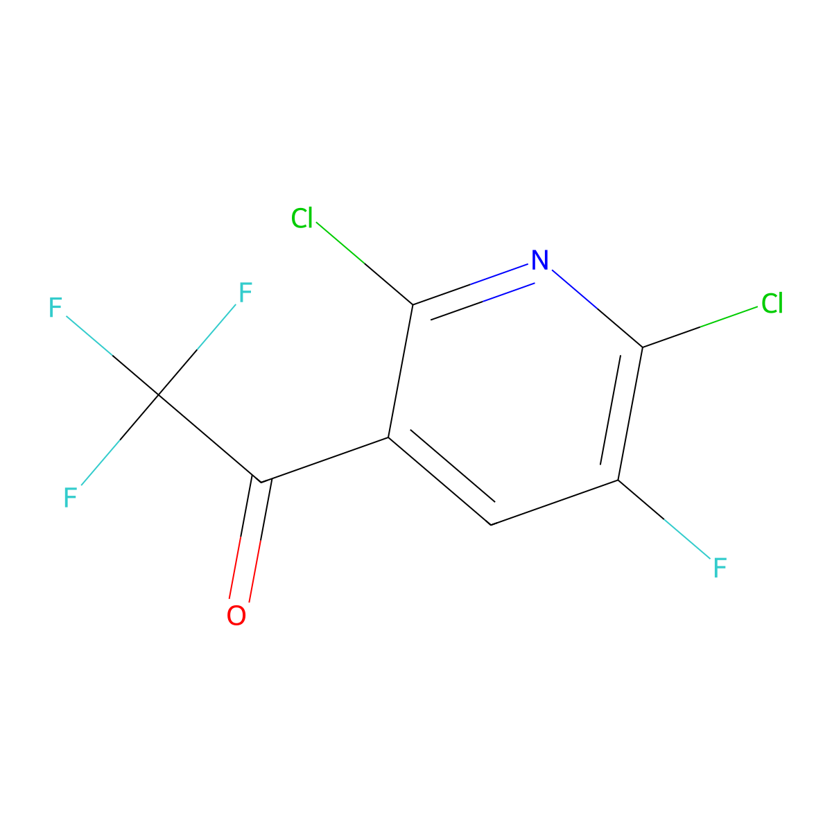 1-(2,6-Dichloro-5-fluoropyridin-3-yl)-2,2,2-trifluoroethan-1-one molecular structure, CAS 2228801-34-9