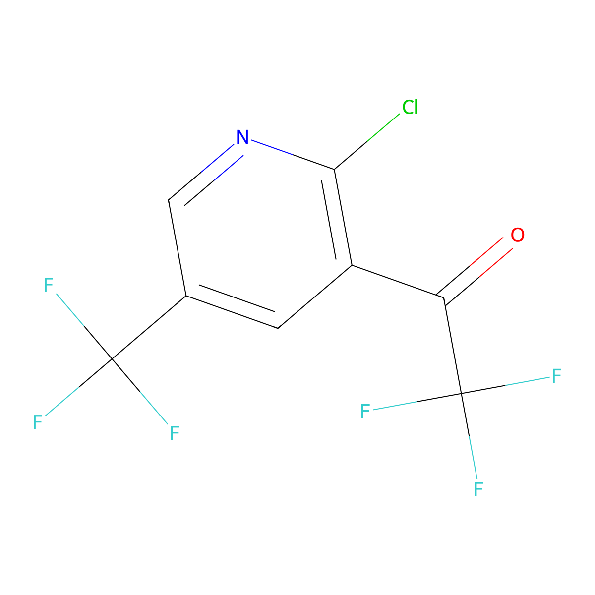 1-[2-Chloro-5-(trifluoromethyl)pyridin-3-yl]-2,2,2-trifluoroethan-1-one molecular structure, CAS 2228802-50-2