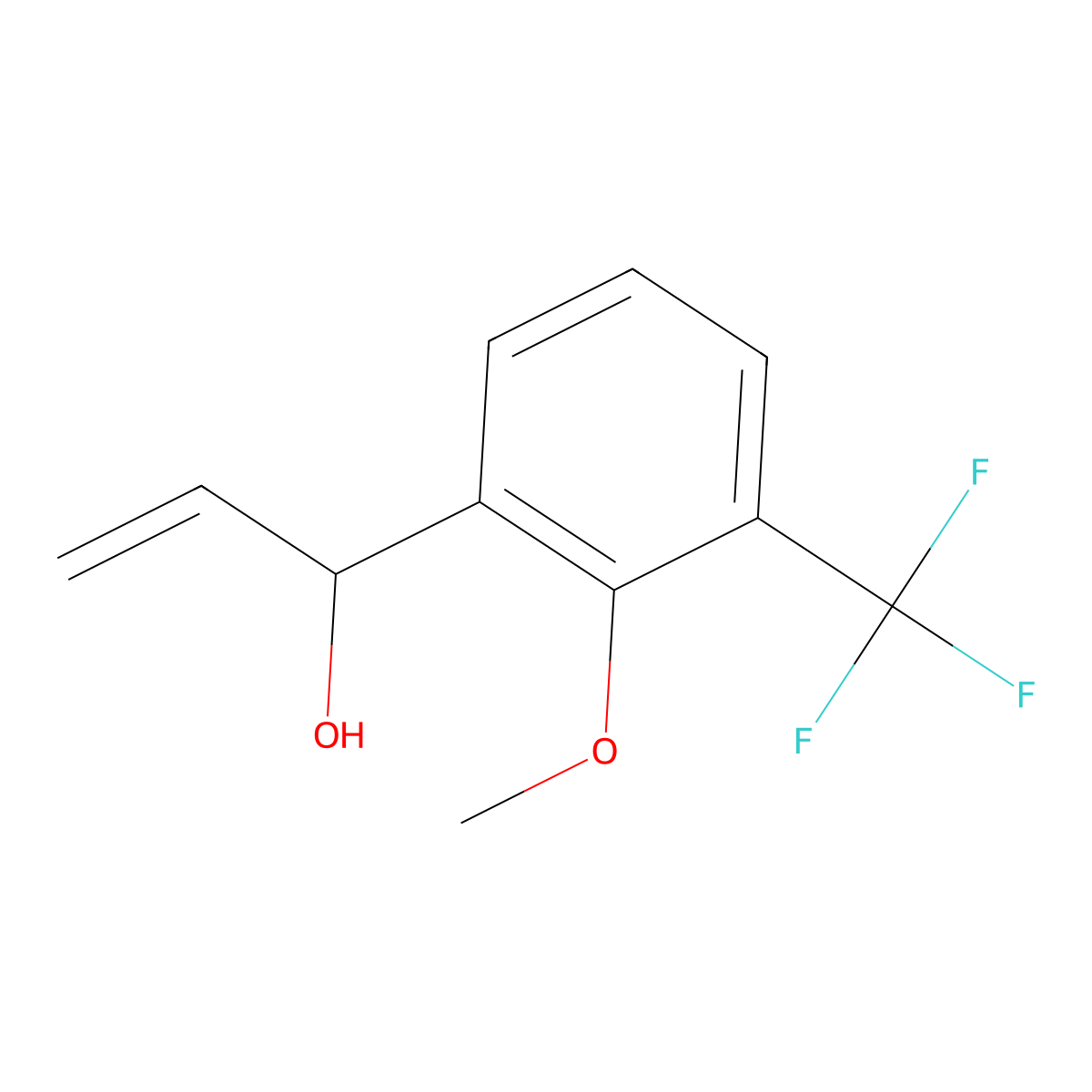 1-[2-Methoxy-3-(trifluoromethyl)phenyl]prop-2-en-1-ol molecular structure, CAS 2228803-58-3