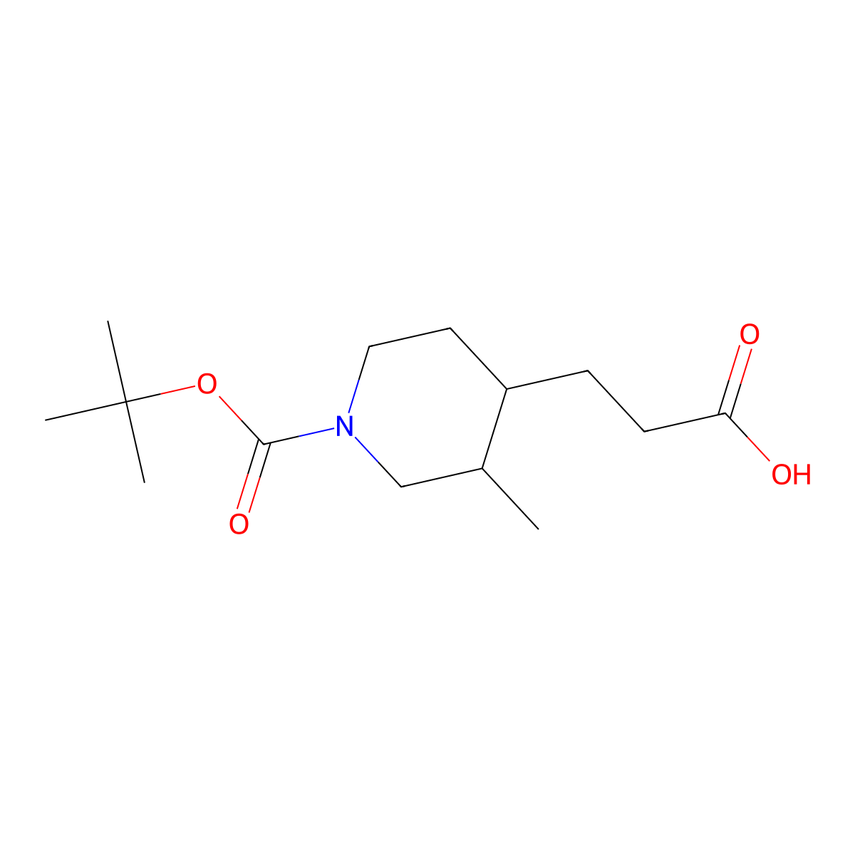 3-{1-[(Tert-butoxy)carbonyl]-3-methylpiperidin-4-yl}propanoic acid molecular structure, CAS 2228803-79-8